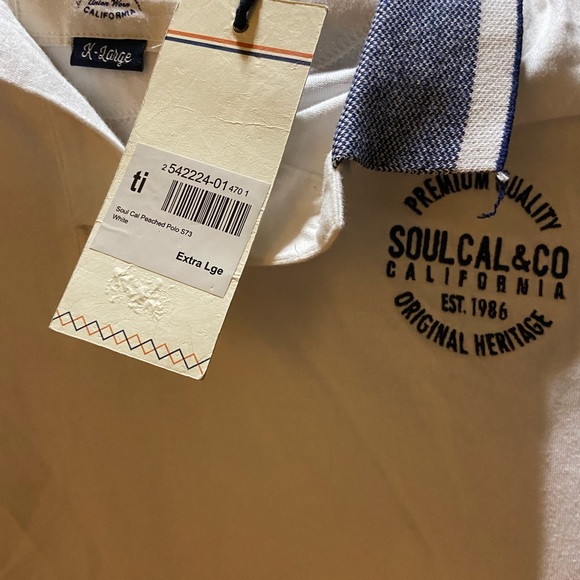 SouCal and Co Collections white polo new with Tags XL - Picture 2 of 2